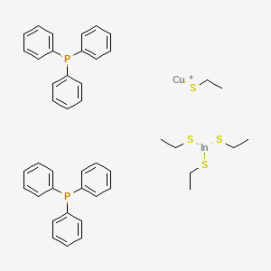 molecular formula C44H50CuInP2S4 B583306 copper(1+);ethanethiolate;triphenylphosphane;tris(ethylsulfanyl)indigane CAS No. 146688-53-1