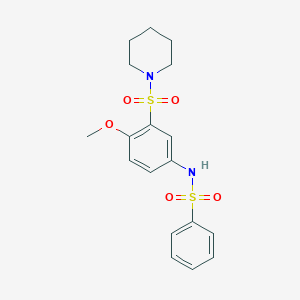 molecular formula C18H22N2O5S2 B5833092 N-[4-METHOXY-3-(PIPERIDINE-1-SULFONYL)PHENYL]BENZENESULFONAMIDE 