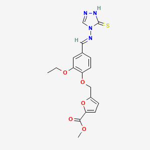 molecular formula C18H18N4O5S B5833119 METHYL 5-[(2-ETHOXY-4-{[(3-SULFANYL-4H-1,2,4-TRIAZOL-4-YL)IMINO]METHYL}PHENOXY)METHYL]-2-FUROATE 