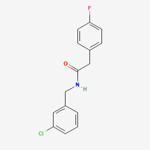 molecular formula C15H13ClFNO B5833203 N-[(3-chlorophenyl)methyl]-2-(4-fluorophenyl)acetamide 