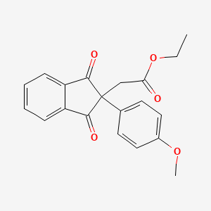 molecular formula C20H18O5 B5833234 Ethyl 2-[2-(4-methoxyphenyl)-1,3-dioxoinden-2-yl]acetate 