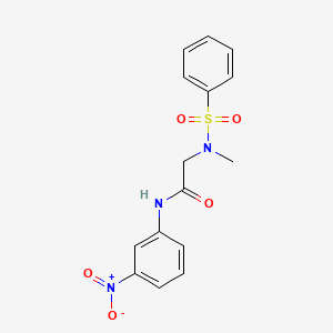 molecular formula C15H15N3O5S B5833248 N~2~-methyl-N-(3-nitrophenyl)-N~2~-(phenylsulfonyl)glycinamide 