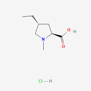 molecular formula C8H16ClNO2 B583325 (2S,4R)-4-Ethyl-1-methylproline Hydrochloride CAS No. 2880-73-1