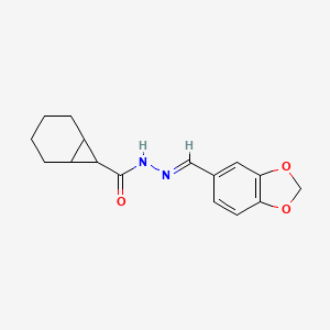 molecular formula C16H18N2O3 B5833284 N'-[(E)-1,3-benzodioxol-5-ylmethylidene]bicyclo[4.1.0]heptane-7-carbohydrazide 