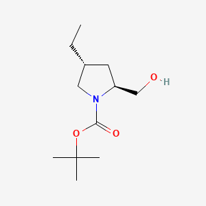 molecular formula C12H23NO3 B583334 tert-butyl (2S,4R)-4-ethyl-2-(hydroxymethyl)pyrrolidine-1-carboxylate CAS No. 924304-84-7