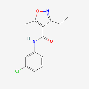 molecular formula C13H13ClN2O2 B5833375 N-(3-chlorophenyl)-3-ethyl-5-methyl-1,2-oxazole-4-carboxamide 