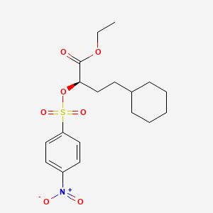 molecular formula C18H25NO7S B583349 ethyl (2R)-4-cyclohexyl-2-(4-nitrophenyl)sulfonyloxybutanoate CAS No. 112110-45-9