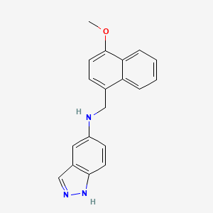 molecular formula C19H17N3O B5833497 N-[(4-methoxynaphthalen-1-yl)methyl]-1H-indazol-5-amine 