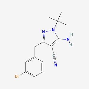 5-Amino-1-tert-butyl-3-(3-bromobenzyl)-1H-pyrazole-4-carbonitrile