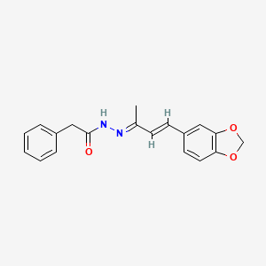 molecular formula C19H18N2O3 B5833555 N'-[(2E,3E)-4-(1,3-benzodioxol-5-yl)but-3-en-2-ylidene]-2-phenylacetohydrazide 