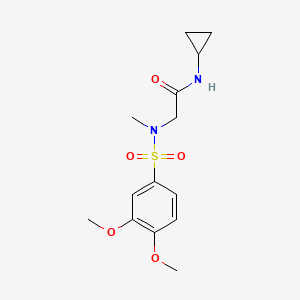 molecular formula C14H20N2O5S B5833590 N-cyclopropyl-2-[(3,4-dimethoxyphenyl)sulfonyl-methylamino]acetamide 