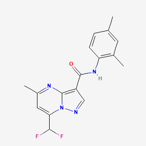 molecular formula C17H16F2N4O B5833656 7-(DIFLUOROMETHYL)-N~3~-(2,4-DIMETHYLPHENYL)-5-METHYLPYRAZOLO[1,5-A]PYRIMIDINE-3-CARBOXAMIDE 