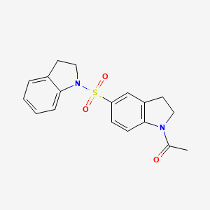 molecular formula C18H18N2O3S B5833734 1-[5-(2,3-DIHYDRO-1H-INDOL-1-YLSULFONYL)-2,3-DIHYDRO-1H-INDOL-1-YL]-1-ETHANONE 
