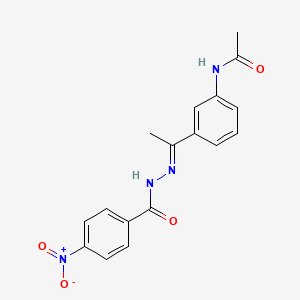 molecular formula C17H16N4O4 B5833770 N~1~-(3-{1-[(E)-2-(4-NITROBENZOYL)HYDRAZONO]ETHYL}PHENYL)ACETAMIDE 