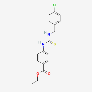 molecular formula C17H17ClN2O2S B5833779 ethyl 4-({[(4-chlorobenzyl)amino]carbonothioyl}amino)benzoate 