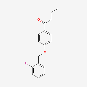 molecular formula C17H17FO2 B5834076 1-[4-[(2-Fluorophenyl)methoxy]phenyl]butan-1-one 