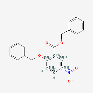 molecular formula C21H17NO5 B583409 benzyl 5-nitro-2-phenylmethoxy(1,2,3,4,5,6-13C6)cyclohexa-1,3,5-triene-1-carboxylate CAS No. 1329840-65-4