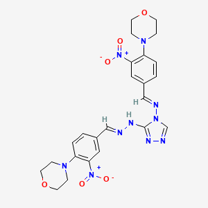 molecular formula C24H26N10O6 B5834114 N,4-bis[(E)-(4-morpholin-4-yl-3-nitrophenyl)methylideneamino]-1,2,4-triazol-3-amine 