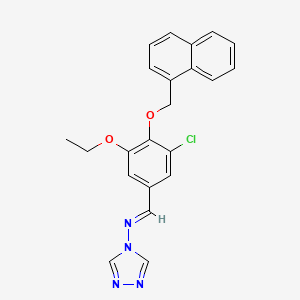 molecular formula C22H19ClN4O2 B5834227 N-{(E)-[3-chloro-5-ethoxy-4-(naphthalen-1-ylmethoxy)phenyl]methylidene}-4H-1,2,4-triazol-4-amine 
