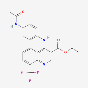 molecular formula C21H18F3N3O3 B5834247 ETHYL 4-[(4-ACETAMIDOPHENYL)AMINO]-8-(TRIFLUOROMETHYL)QUINOLINE-3-CARBOXYLATE 