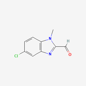 molecular formula C9H7ClN2O B583443 5-chloro-1-methyl-1H-1,3-benzodiazole-2-carbaldehyde CAS No. 156212-80-5
