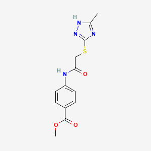 molecular formula C13H14N4O3S B5834510 METHYL 4-({2-[(5-METHYL-4H-1,2,4-TRIAZOL-3-YL)SULFANYL]ACETYL}AMINO)BENZOATE 