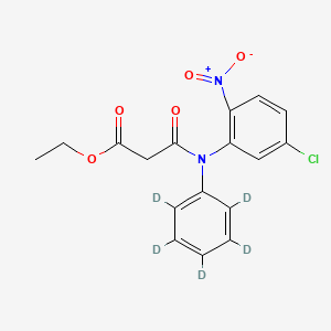 molecular formula C17H15ClN2O5 B583453 5'-Chloro-2'-nitro-N-phenyl-malonanilic Acid-d5 Ethyl Ester CAS No. 129973-74-6
