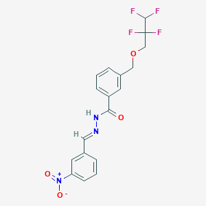 molecular formula C18H15F4N3O4 B5834544 N'-[(E)-1-(3-NITROPHENYL)METHYLIDENE]-3-[(2,2,3,3-TETRAFLUOROPROPOXY)METHYL]BENZOHYDRAZIDE 