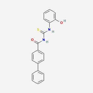 molecular formula C20H16N2O2S B5834561 N-[(2-hydroxyphenyl)carbamothioyl]biphenyl-4-carboxamide 