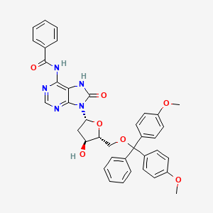 molecular formula C38H35N5O7 B583459 N-[9-[(2R,4S,5R)-5-[[Bis(4-methoxyphenyl)-phenylmethoxy]methyl]-4-hydroxyoxolan-2-yl]-8-oxo-7H-purin-6-yl]benzamide CAS No. 142979-41-7