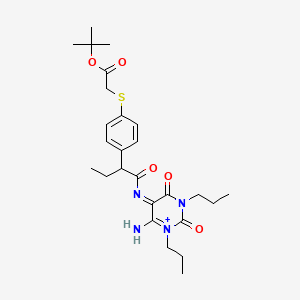 2-Methyl-2-propanyl [(4-{1-[(6-amino-2,4-dioxo-1,3-dipropyl-1,2,3,4-tetrahydro-5-pyrimidinyl)amino]-1-oxo-2-butanyl}phenyl)sulfanyl]acetate