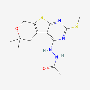 molecular formula C14H18N4O2S2 B5834738 N'-(12,12-dimethyl-5-methylsulfanyl-11-oxa-8-thia-4,6-diazatricyclo[7.4.0.02,7]trideca-1(9),2,4,6-tetraen-3-yl)acetohydrazide 