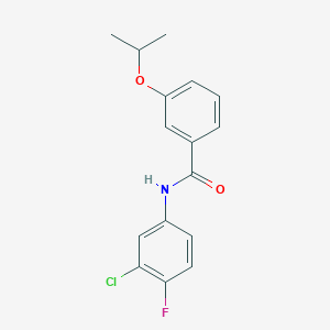 molecular formula C16H15ClFNO2 B5834935 N-(3-chloro-4-fluorophenyl)-3-(propan-2-yloxy)benzamide 