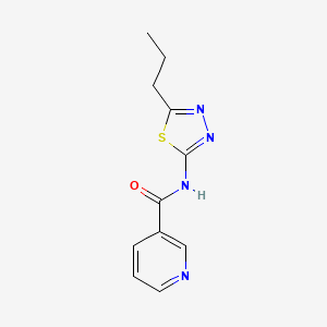 molecular formula C11H12N4OS B5834982 N-(5-propyl-1,3,4-thiadiazol-2-yl)pyridine-3-carboxamide 