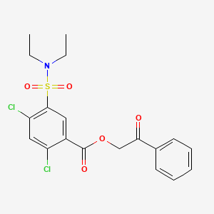 molecular formula C19H19Cl2NO5S B5834995 Phenacyl 2,4-dichloro-5-(diethylsulfamoyl)benzoate 