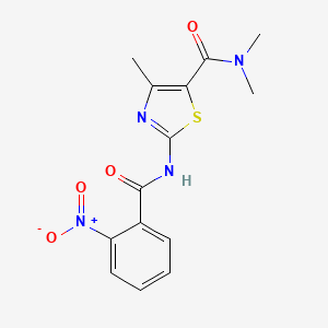 molecular formula C14H14N4O4S B5835061 N~5~,N~5~,4-TRIMETHYL-2-[(2-NITROBENZOYL)AMINO]-1,3-THIAZOLE-5-CARBOXAMIDE 