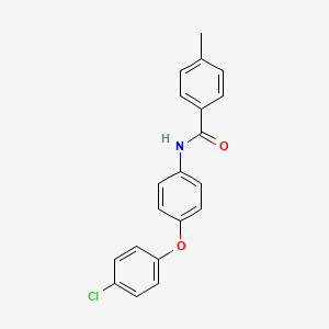 molecular formula C20H16ClNO2 B5835086 N-[4-(4-chlorophenoxy)phenyl]-4-methylbenzamide 