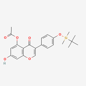 molecular formula C23H26O6Si B583525 3-(4-{[tert-Butyl(dimethyl)silyl]oxy}phenyl)-7-hydroxy-4-oxo-4H-1-benzopyran-5-yl acetate CAS No. 1330249-25-6