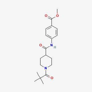 molecular formula C19H26N2O4 B5835366 Methyl 4-({[1-(2,2-dimethylpropanoyl)piperidin-4-yl]carbonyl}amino)benzoate 