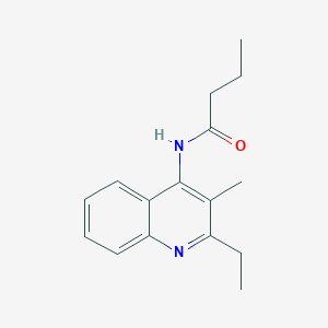 molecular formula C16H20N2O B5835407 N-(2-ethyl-3-methylquinolin-4-yl)butanamide 