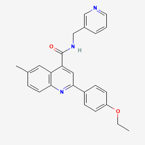 molecular formula C25H23N3O2 B5835443 2-(4-ETHOXYPHENYL)-6-METHYL-N-[(PYRIDIN-3-YL)METHYL]QUINOLINE-4-CARBOXAMIDE 