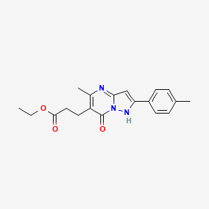 molecular formula C19H21N3O3 B5835492 ethyl 3-[5-methyl-2-(4-methylphenyl)-7-oxo-1H-pyrazolo[1,5-a]pyrimidin-6-yl]propanoate 