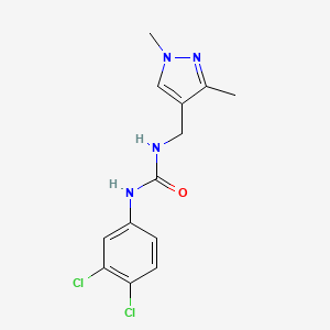 molecular formula C13H14Cl2N4O B5835560 N-(3,4-dichlorophenyl)-N'-[(1,3-dimethyl-1H-pyrazol-4-yl)methyl]urea 