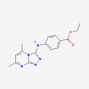 molecular formula C16H17N5O2 B5835580 ethyl 4-[(5,7-dimethyl[1,2,4]triazolo[4,3-a]pyrimidin-3-yl)amino]benzoate 