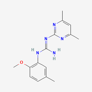 molecular formula C15H19N5O B5835583 N-(4,6-dimethyl-2-pyrimidinyl)-N'-(2-methoxy-5-methylphenyl)guanidine 