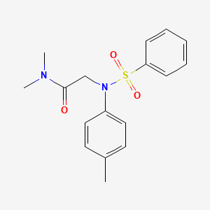 molecular formula C17H20N2O3S B5835626 N~1~,N~1~-dimethyl-N~2~-(4-methylphenyl)-N~2~-(phenylsulfonyl)glycinamide 