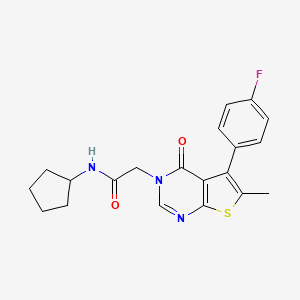 molecular formula C20H20FN3O2S B5835634 N-cyclopentyl-2-[5-(4-fluorophenyl)-6-methyl-4-oxothieno[2,3-d]pyrimidin-3(4H)-yl]acetamide 