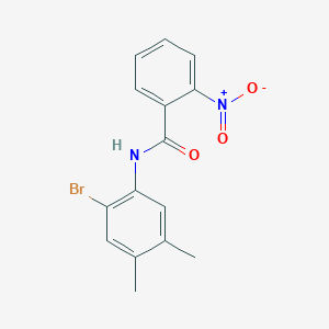 molecular formula C15H13BrN2O3 B5835642 N-(2-bromo-4,5-dimethylphenyl)-2-nitrobenzamide 