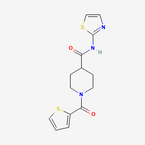 molecular formula C14H15N3O2S2 B5835653 N-(1,3-thiazol-2-yl)-1-(thiophene-2-carbonyl)piperidine-4-carboxamide 