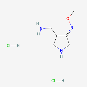 molecular formula C6H15Cl2N3O B583580 (R/S)-4-(Aminomethyl)-3-pyrrolidinone O-Methyloxime Dichloride CAS No. 215229-16-6